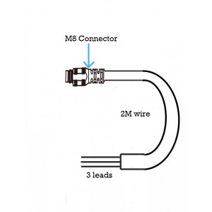 2meter Female M8 Connector with 3 wires