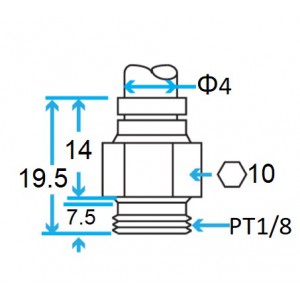G1/8 Male Connector for 4mm Tube