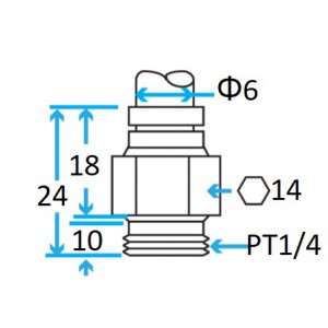 G1/4 Male Connector for 6mm Tube