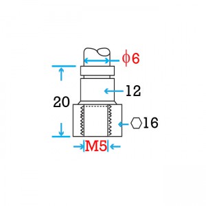 M5 Female Connector for 6mm tube