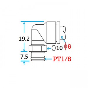 PT1/8 Male Elbow Connector for 6mm Tube