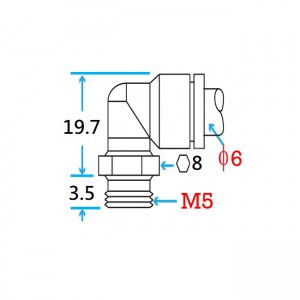 M5 Male Elbow Connector for 6mm Tube