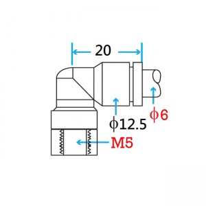 M5 Female Elbow Connector for 6mm Tube