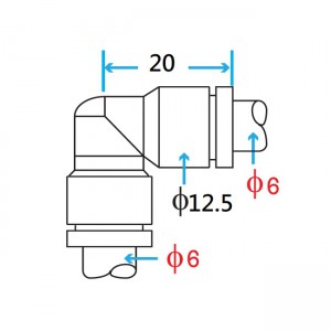 6mm Union Elbow Connector