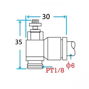 PT1/8 Air Flow Speed Controller Connector for 6mm tube
