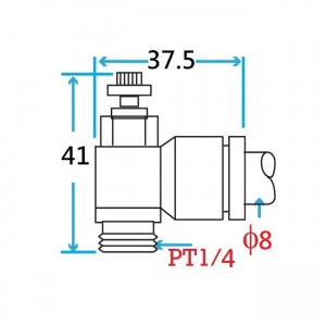 PT1/4 Air Flow Speed Controller Connector for 8mm tube