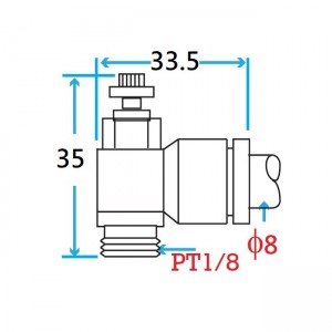 PT1/8 Air Flow Speed Controller Connector for 8mm tube