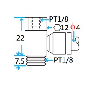 PT1/8 P-Type connector for 4mm tube