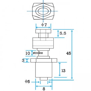 Mini Vacuum Suction Cup Holder 10 stroke & 8mm Non-threaded 