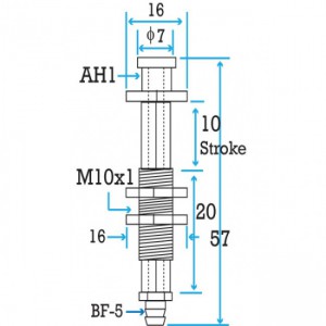 Mini Non-Rotating Vacuum Suction Cup Holder 10 stroke & M10 Threaded