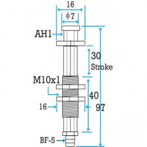 Mini Non-Rotating Vacuum Suction Cup Holder 30 stroke & M10 Threaded