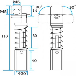 3M5 30 Stroke 20mm Non-threaded Non-rotating Suspension