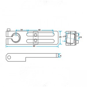 Long Angle Clamp with Ball-Joint 10
