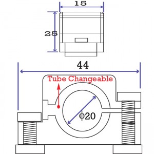 clamping 20mm Tube Changeable Cross Clamp