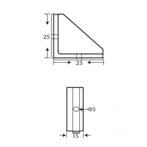 25x25 Profile InLine use Angle Joint Connector