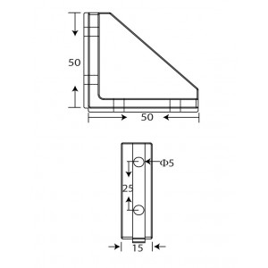50x25 Profile InLine use Angle Joint Connector