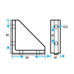 80x80 Profile In-Line use Angle Joint Connector