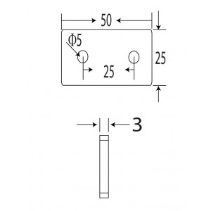 50x25 Flat Straight Connector