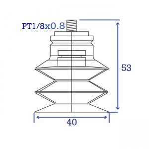 40mm Vacuum Cup 2.5 bellows with PT1/8 Adapter