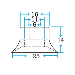 25mm Convum Flat Vacuum Cup